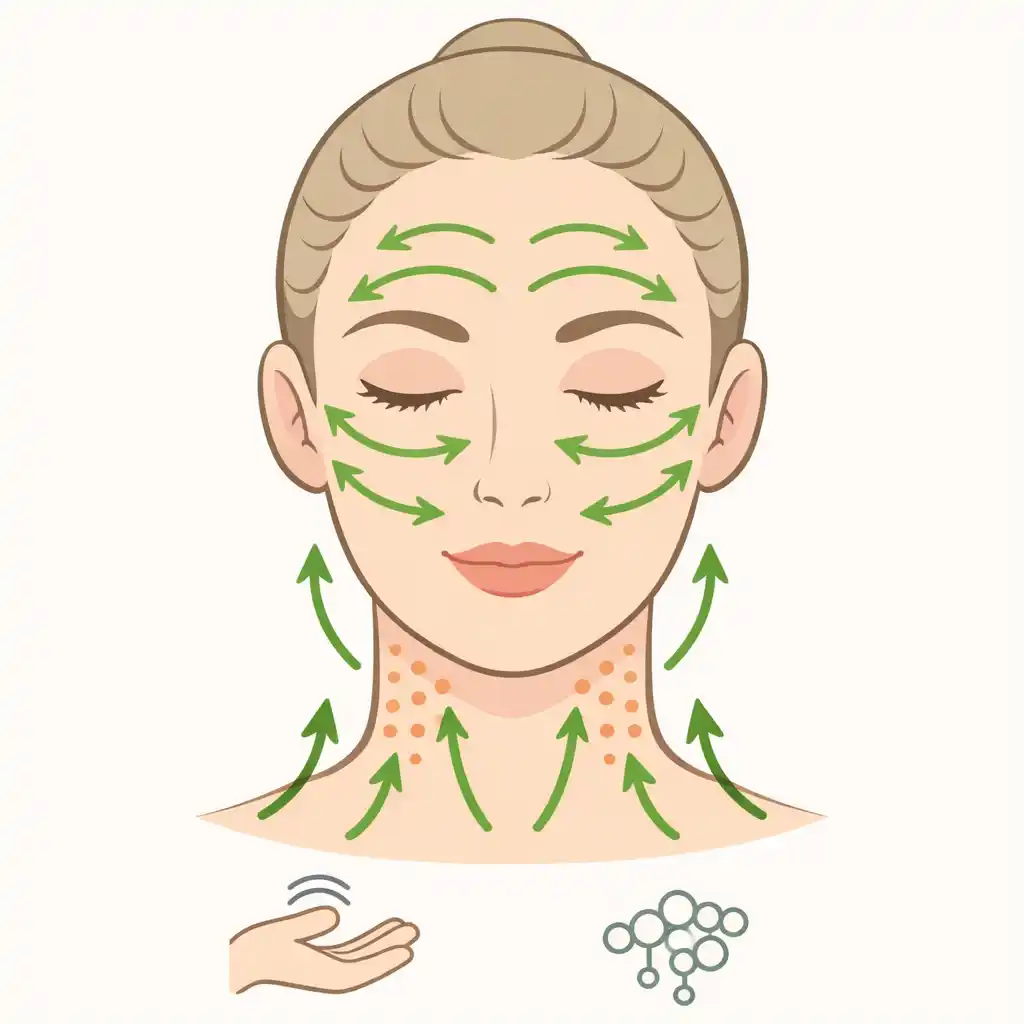 Ilustracja techniki drenażu limfatycznego dłonią